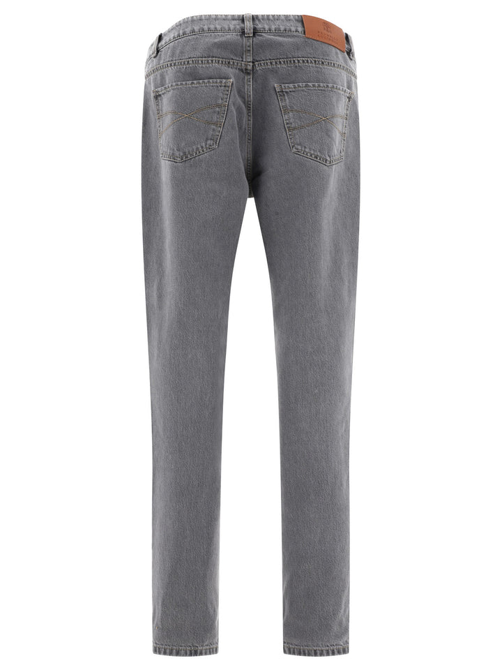 Grayscale Denim Jeans Grey