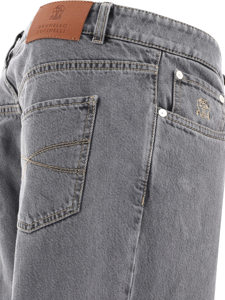 Grayscale Denim Jeans Grey