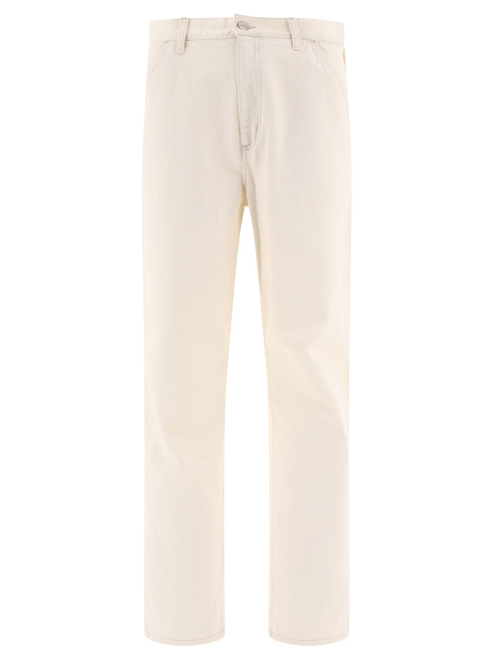 Single Knee Trousers White