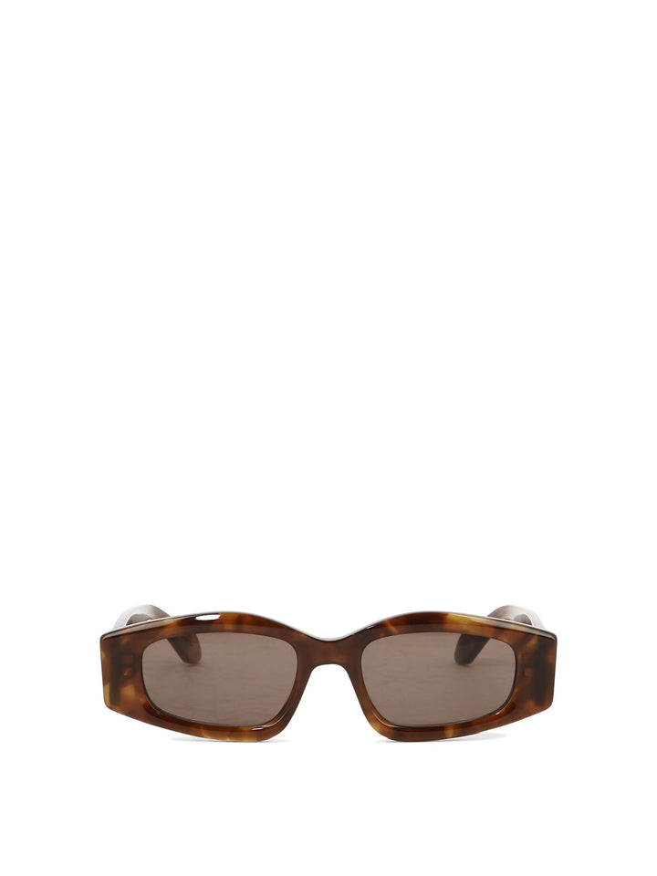 With Geometric Shape Sunglasses Brown