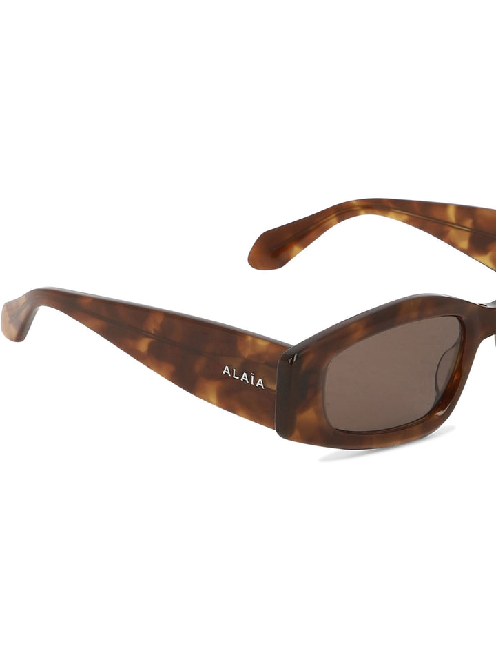 With Geometric Shape Sunglasses Brown