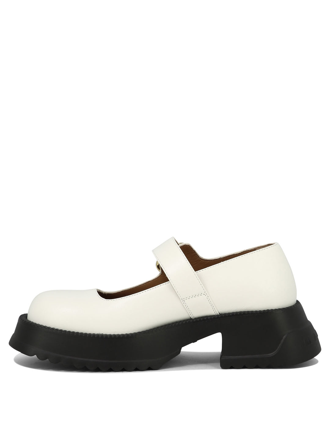 Mary Jane With Platform Sole Heeled Shoes White