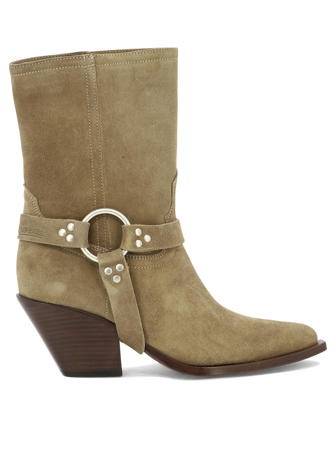 Atoka Belt Ankle Boots Beige