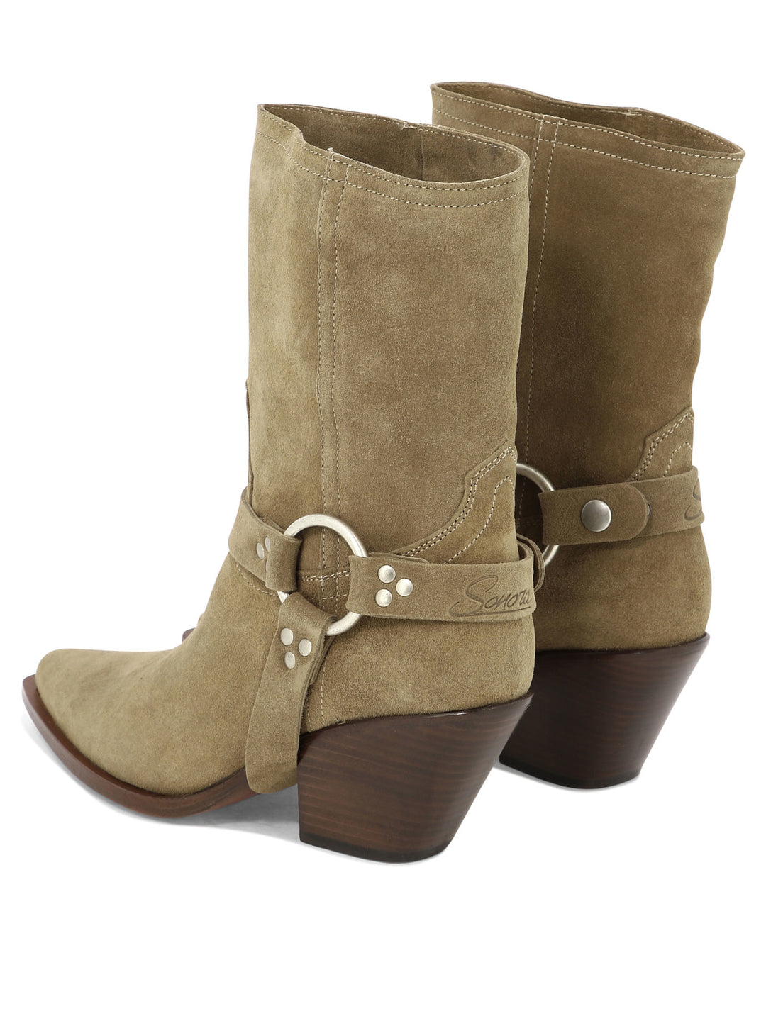 Atoka Belt Ankle Boots Beige