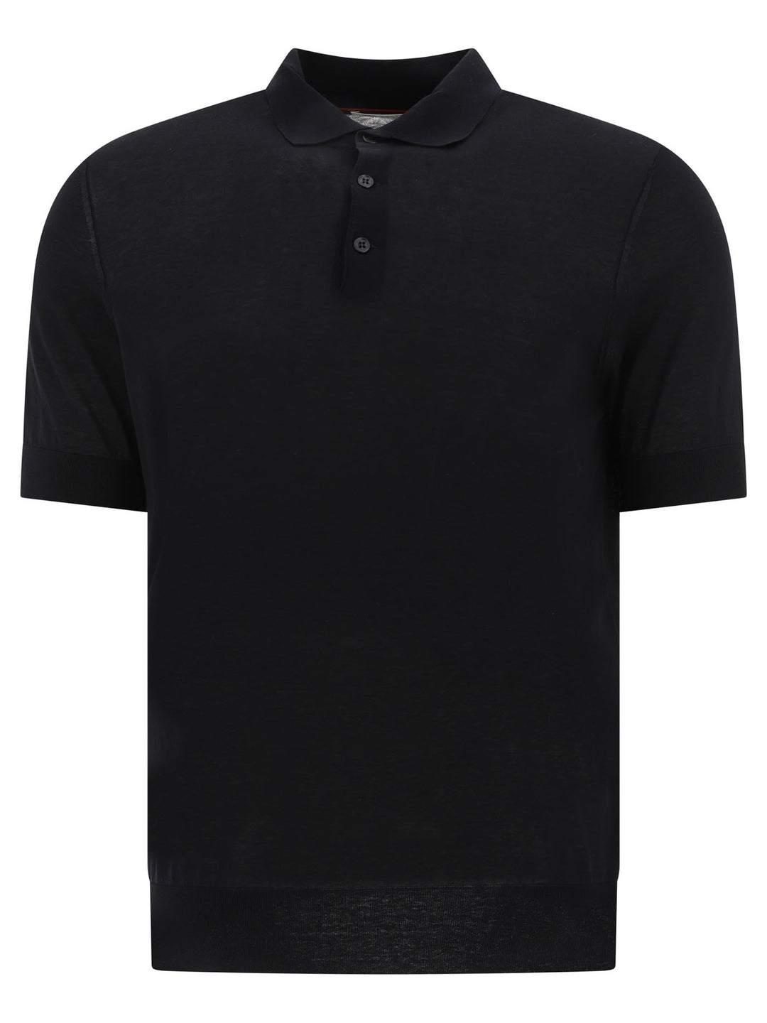 Polo Shirt In Cotton And Linen Blend Polo Shirts Black