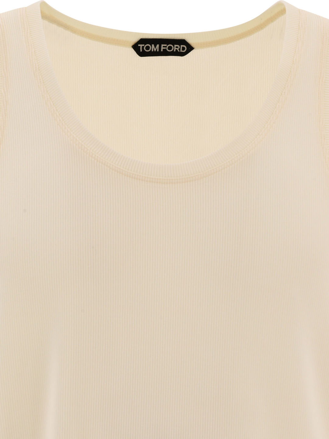 Ribbed Tank Top T-Shirts Beige