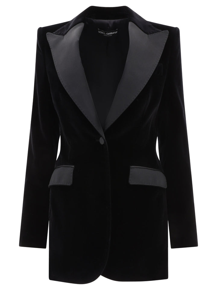 Velvet Single-Breasted Turlington Tuxedo Jacket Jackets Black