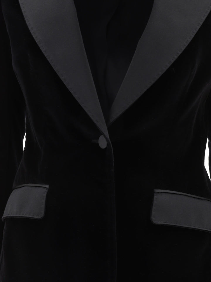 Velvet Single-Breasted Turlington Tuxedo Jacket Jackets Black