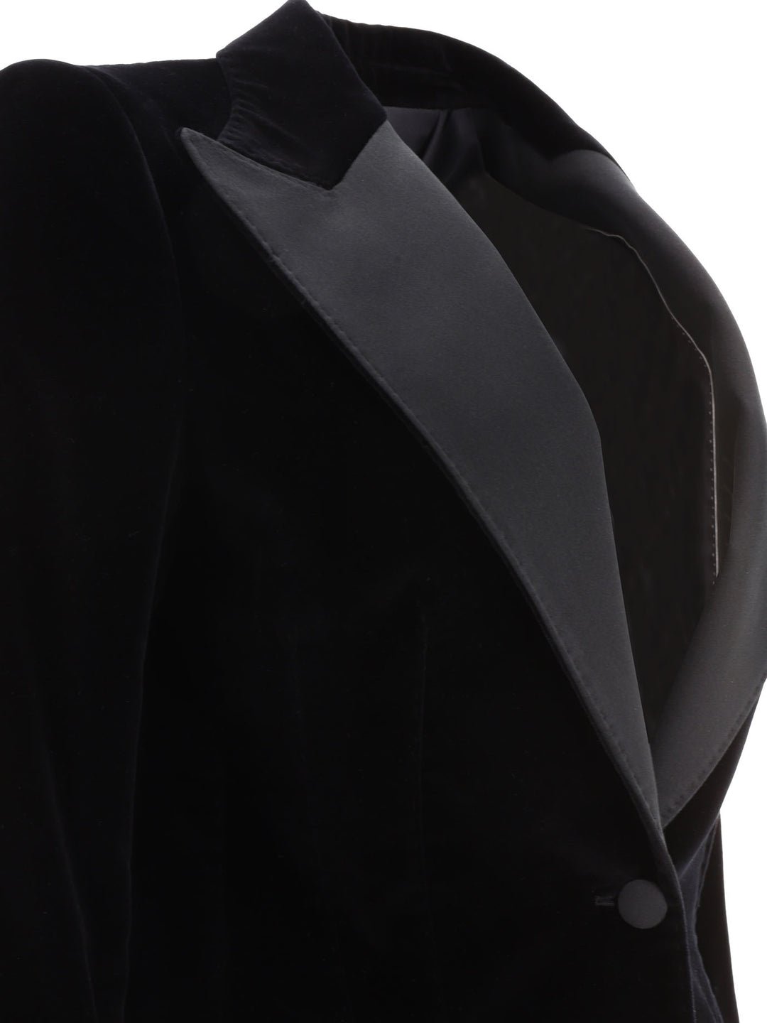 Velvet Single-Breasted Turlington Tuxedo Jacket Jackets Black