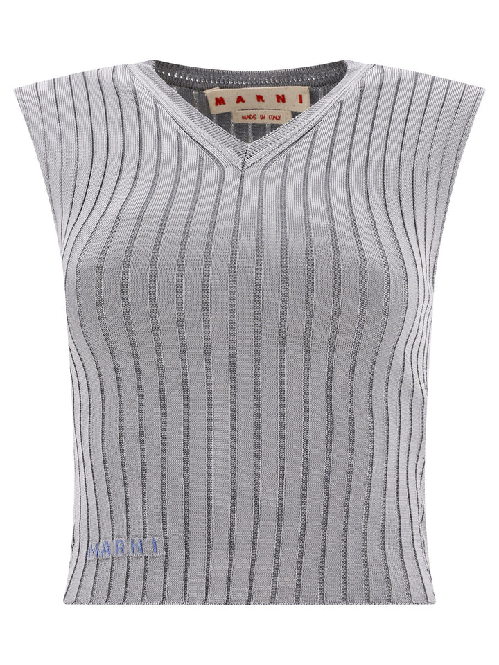 Ribbed Tank Top Tops Grey