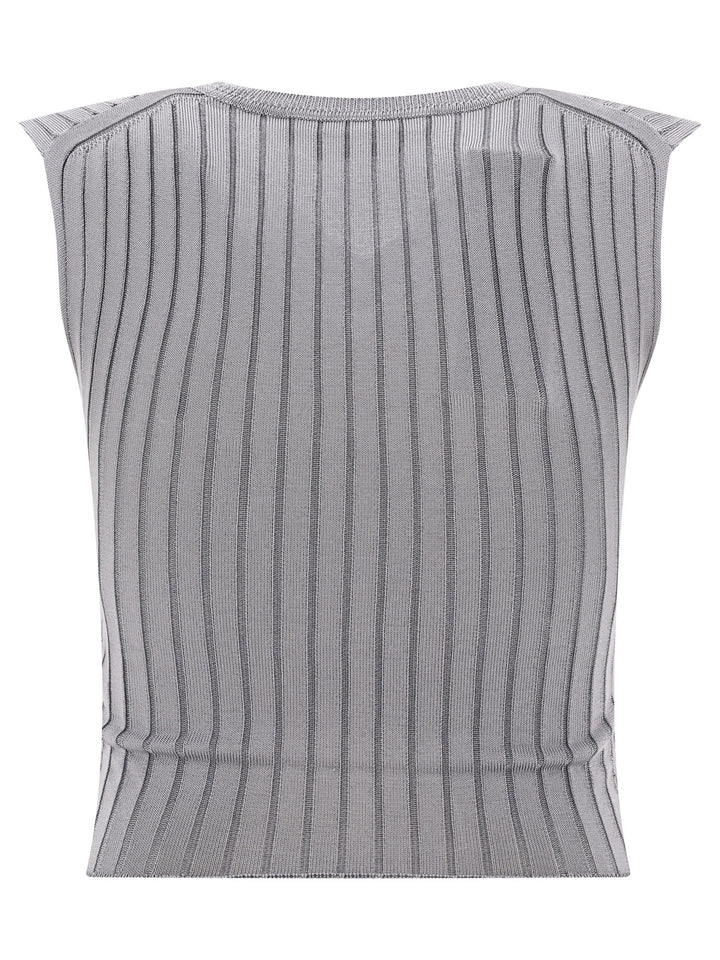 Ribbed Tank Top Tops Grey