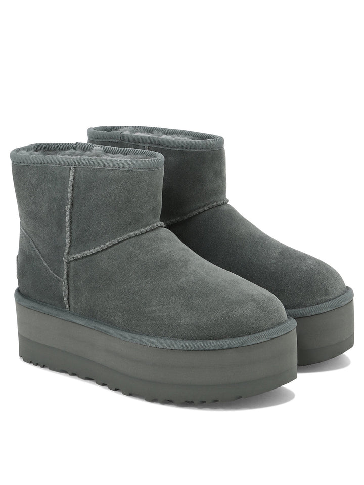 Classic Mini Platform Ankle Boots Grey