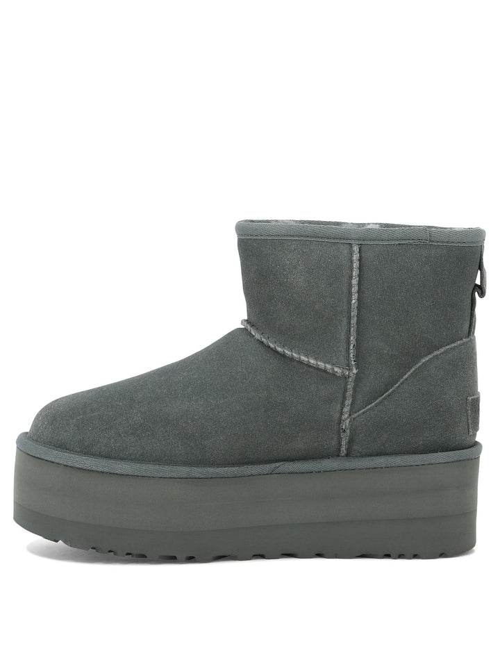 Classic Mini Platform Ankle Boots Grey