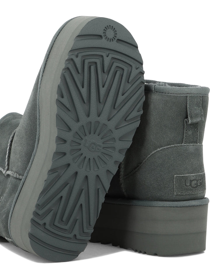 Classic Mini Platform Ankle Boots Grey