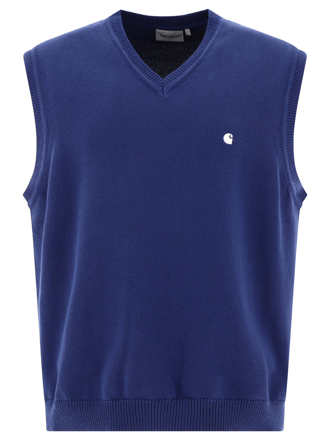 Vest With Embroidered Logo Knitwear Blue