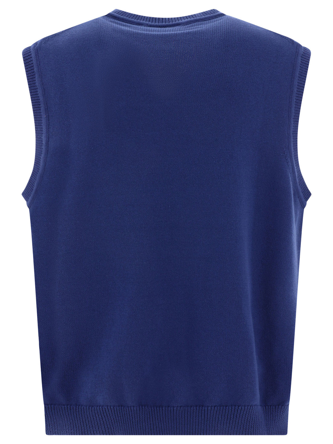 Vest With Embroidered Logo Knitwear Blue