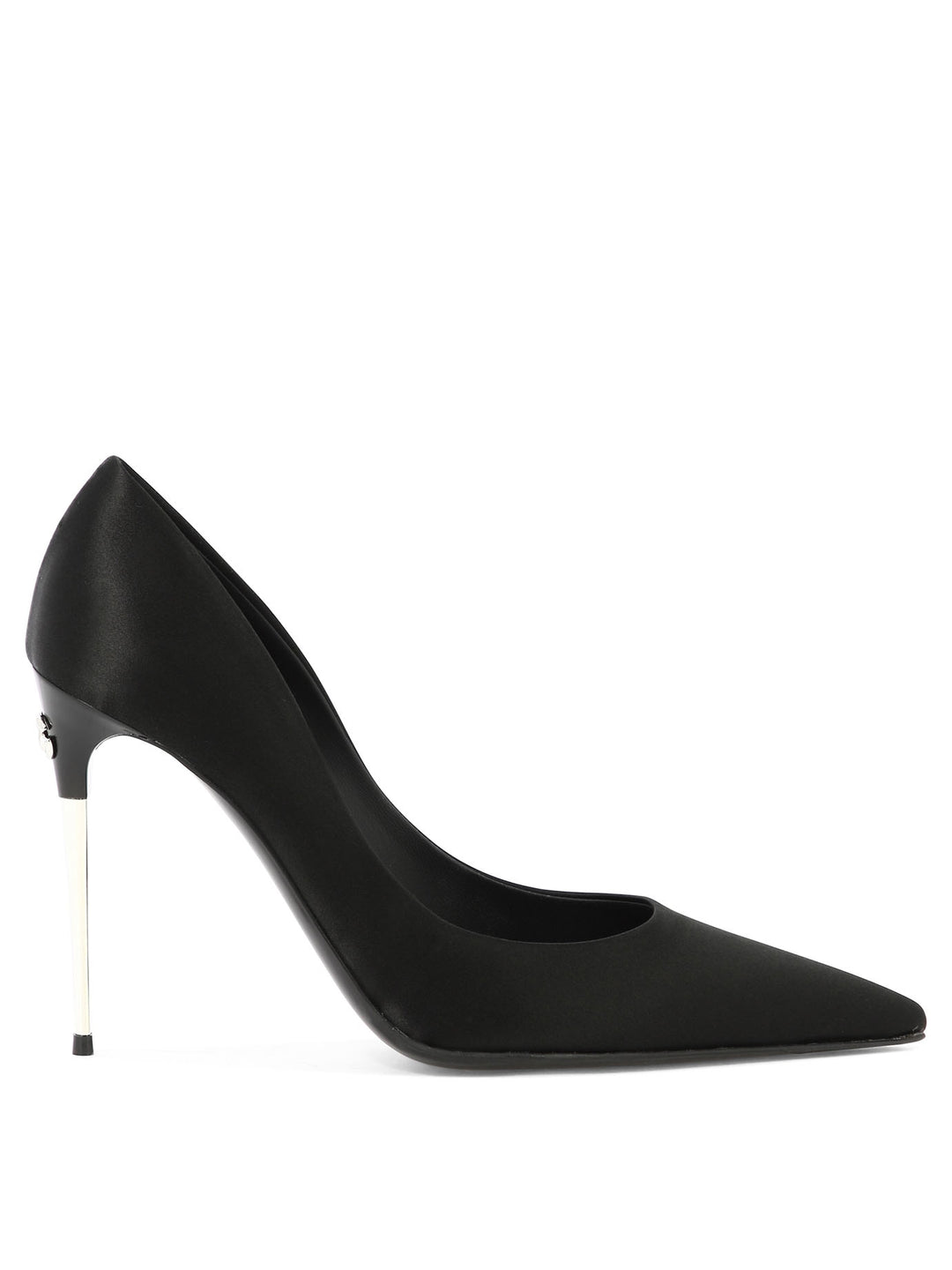 Satin Pumps Heeled Shoes Black