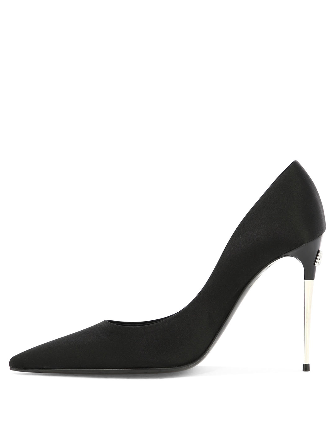 Satin Pumps Heeled Shoes Black