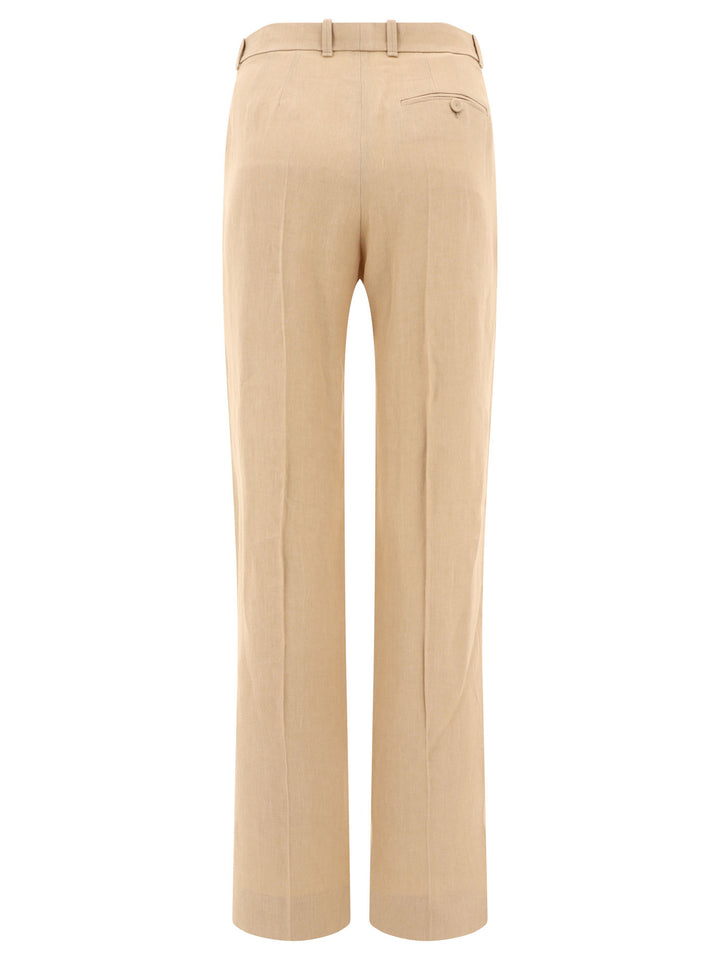 High-Rise Tailored Trousers Beige