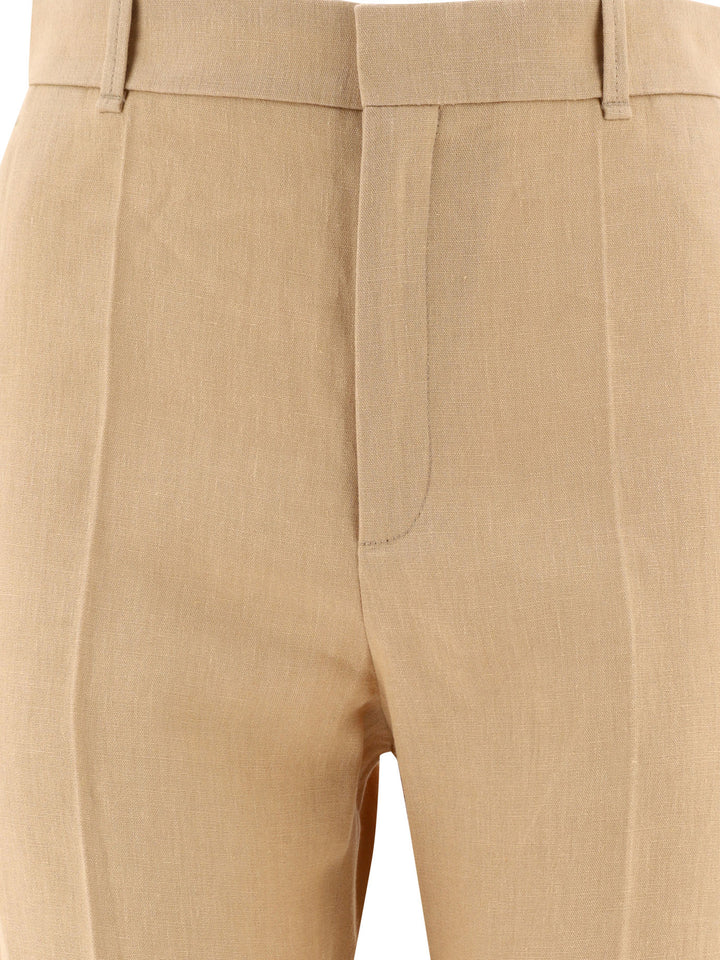 High-Rise Tailored Trousers Beige