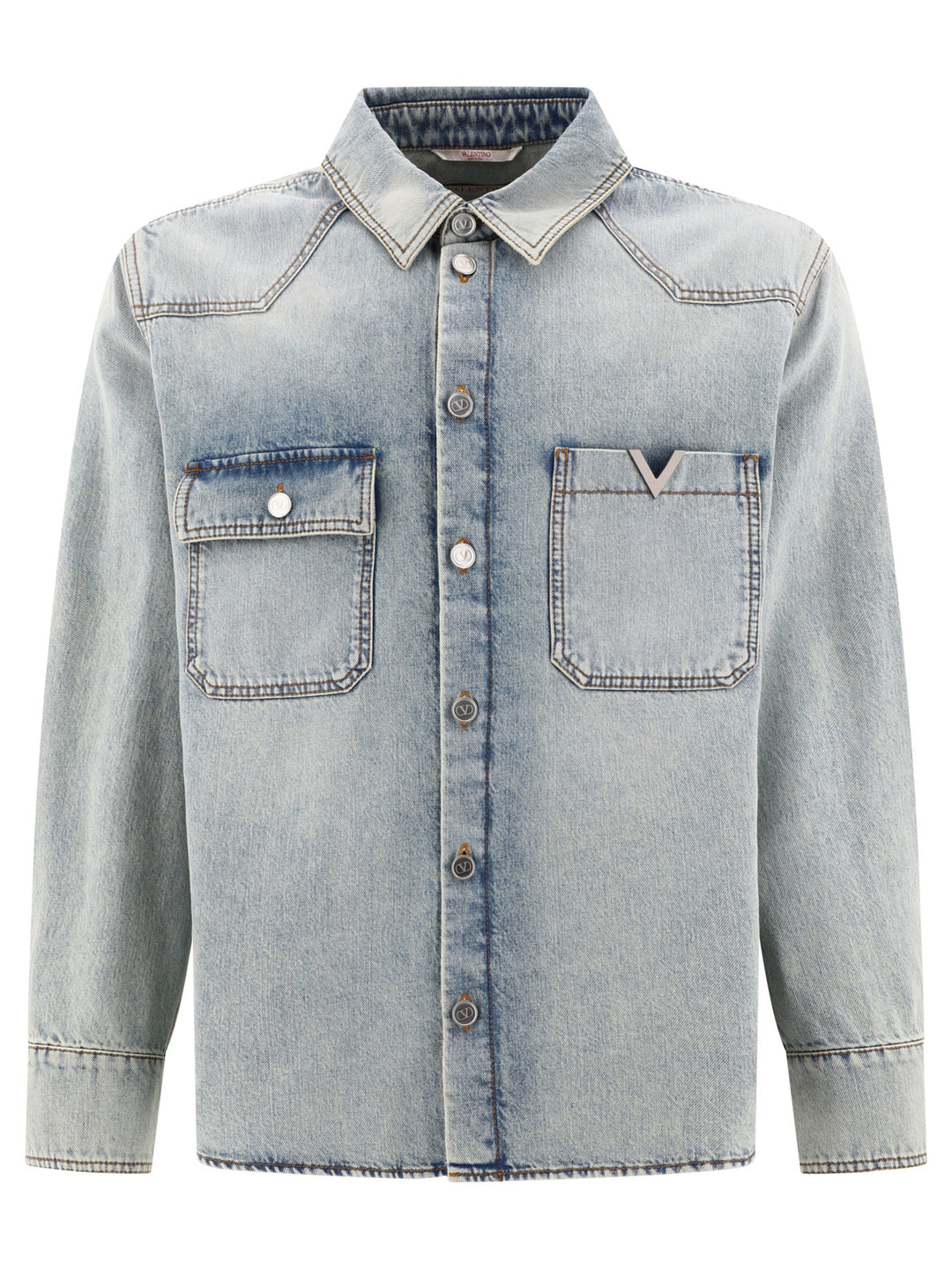 V Detail Jackets Light Blue