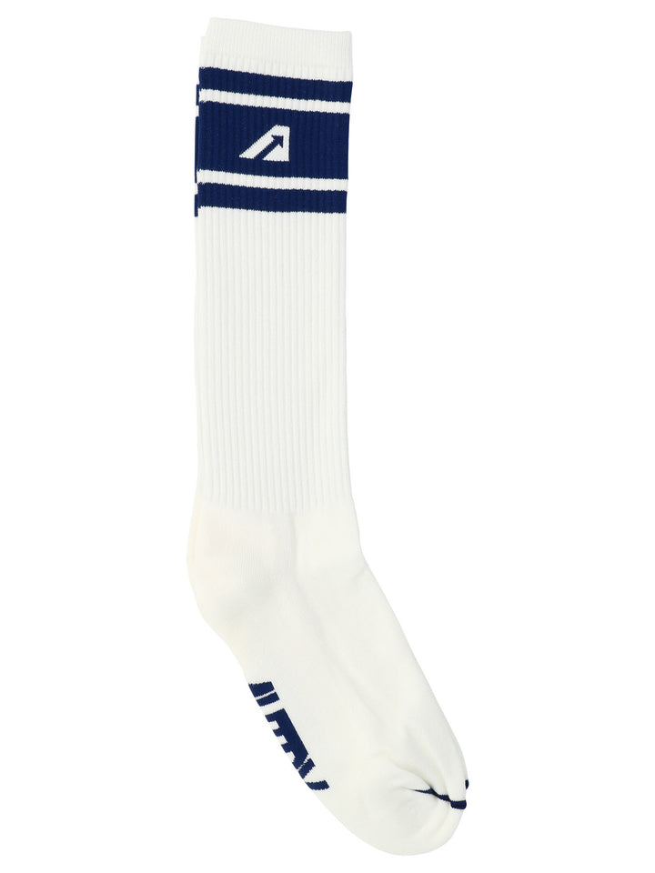 With Jacquard Logo Socks White