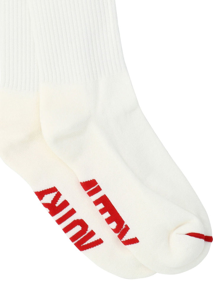 With Jacquard Logo Socks White