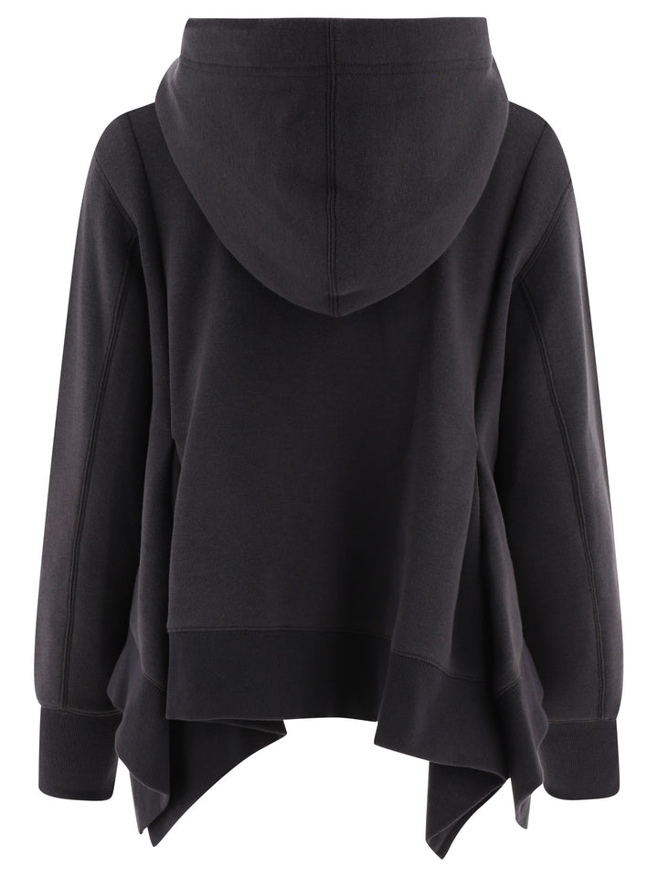 Hoodie With Ruffled Detail Sweatshirts Grey