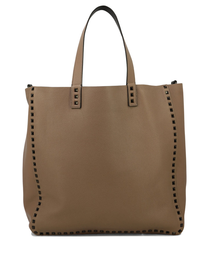 Rockstud Shoulder Bags Brown