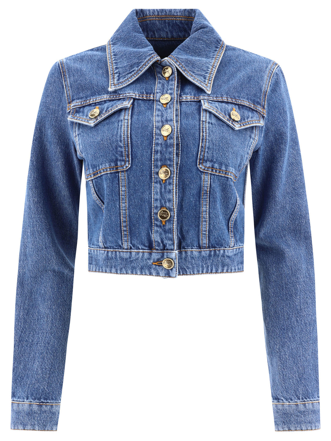 Cropped Denim Jacket Jackets Blue