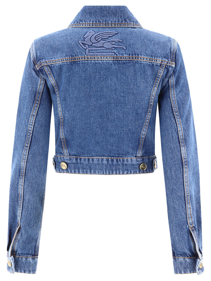 Cropped Denim Jacket Jackets Blue