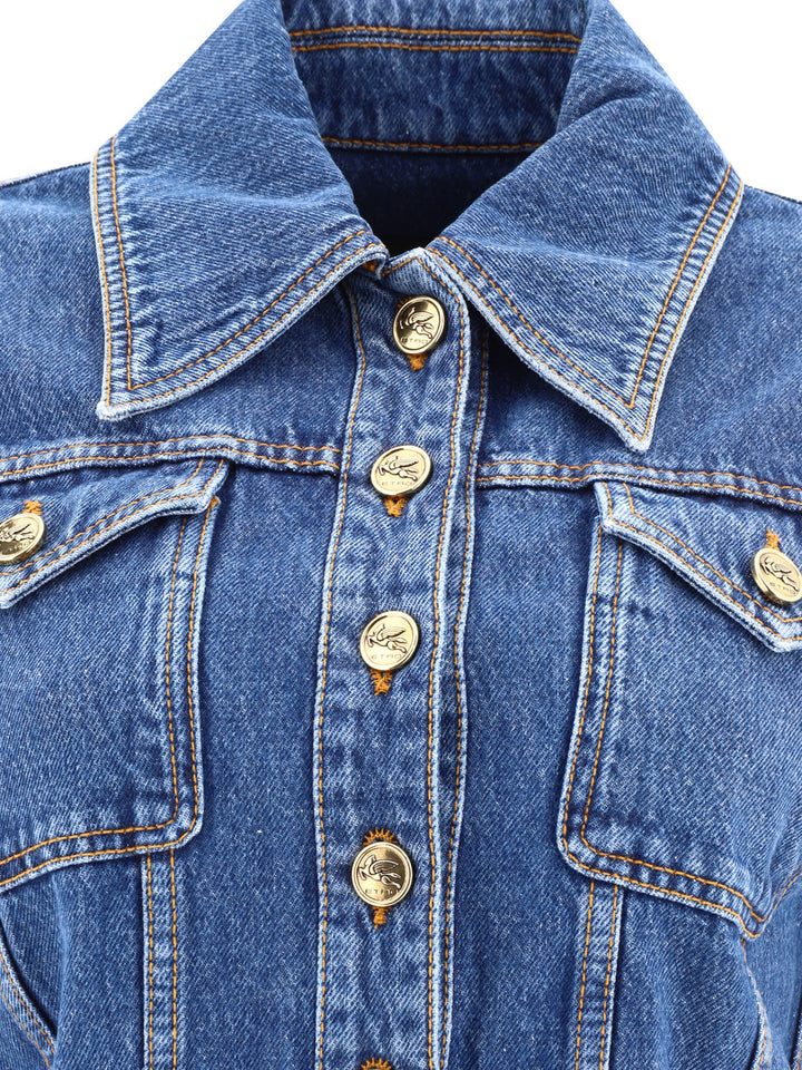 Cropped Denim Jacket Jackets Blue