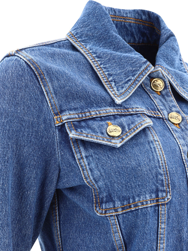 Cropped Denim Jacket Jackets Blue