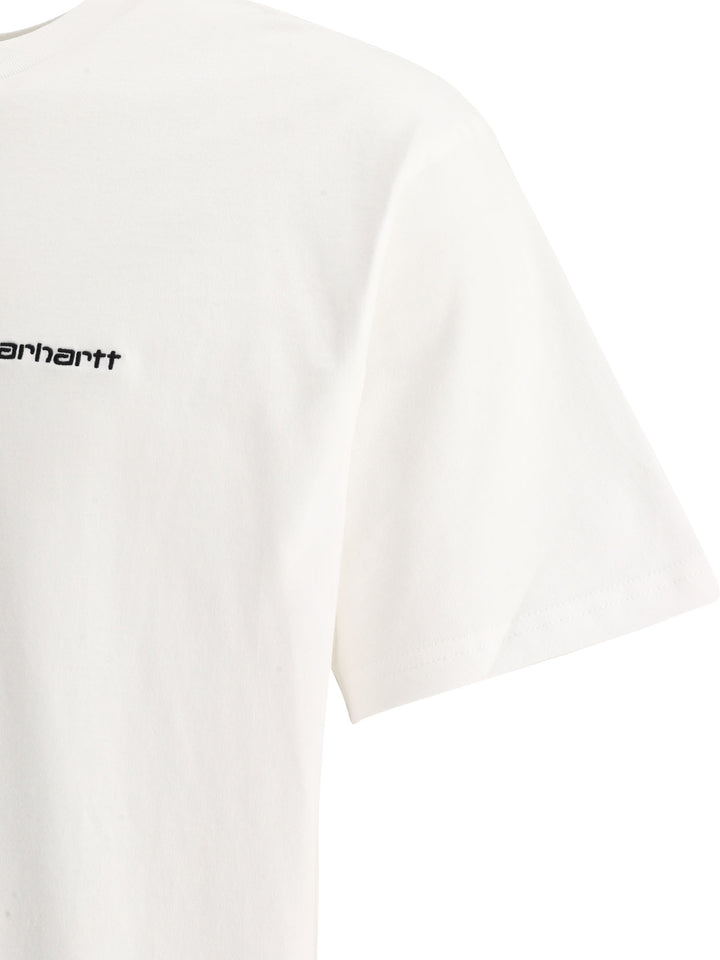 Script Embroidery T-Shirts White