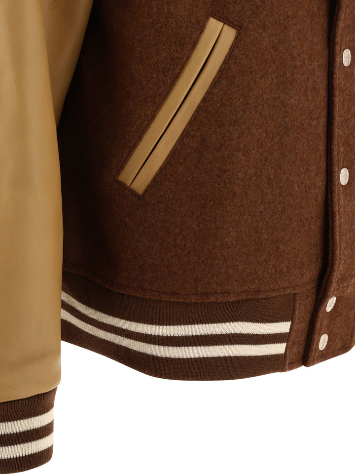 Varsity Bomber Jacket Jackets Brown