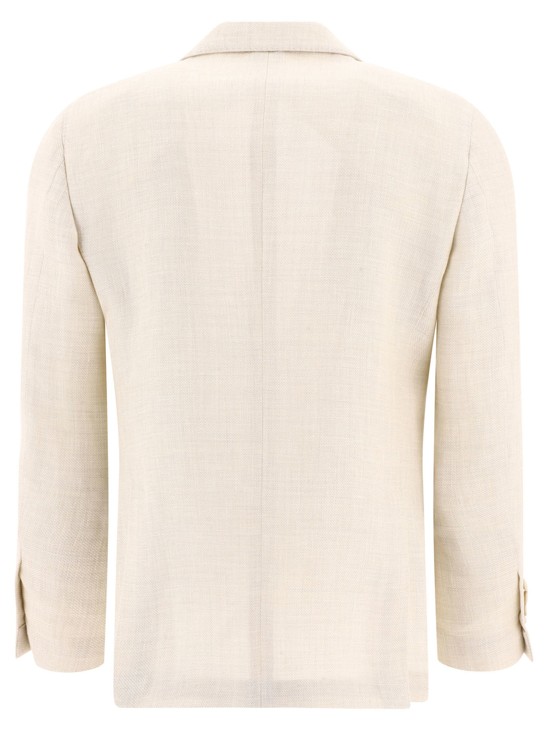 Single-Breasted Linen-Blend Blazer Jackets Beige