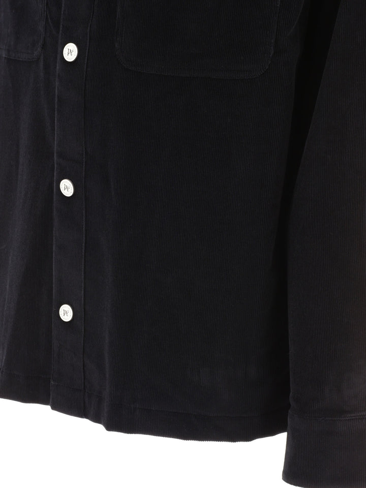 Logo Corduroy Overshirt Jacket Jackets Black