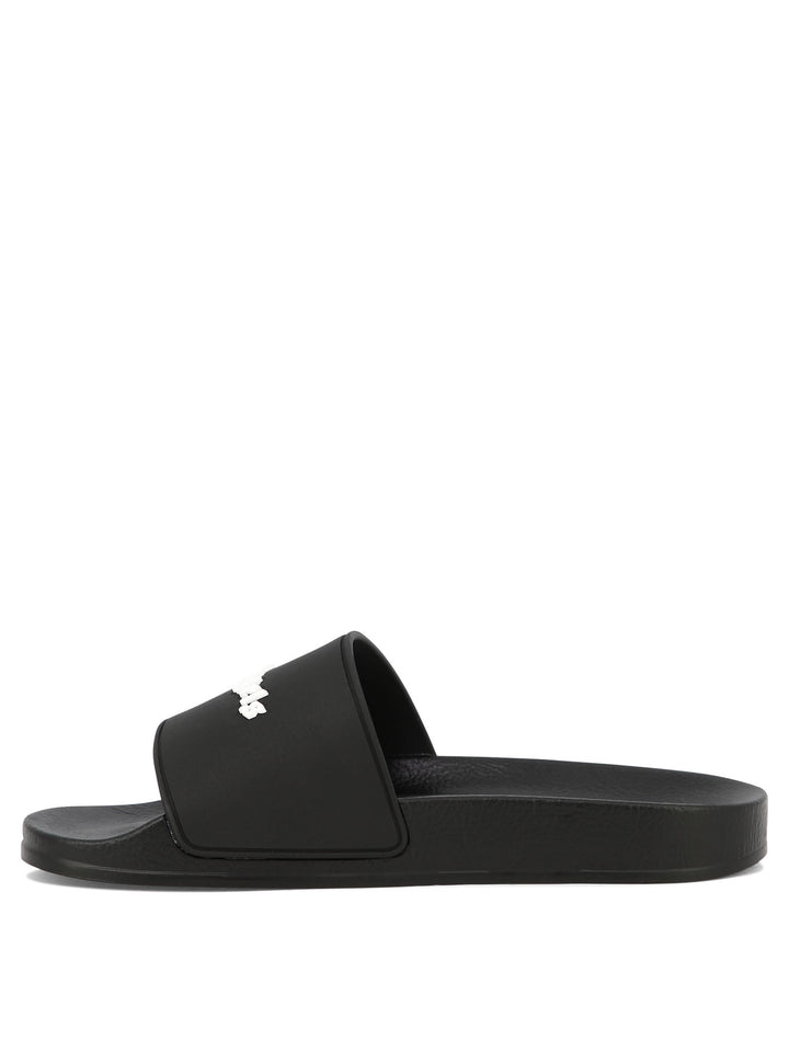 Logo Pool Sandals Black