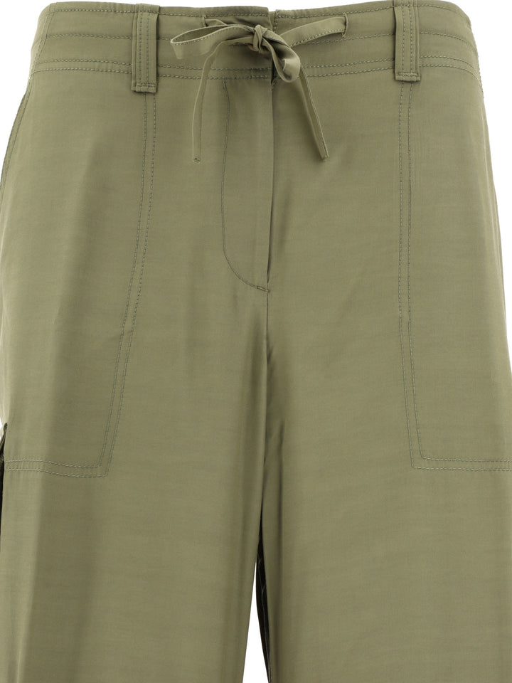 Wide Cargo Trousers Green