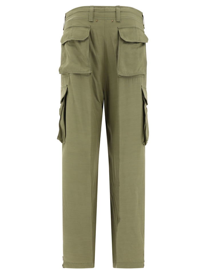 Wide Cargo Trousers Green