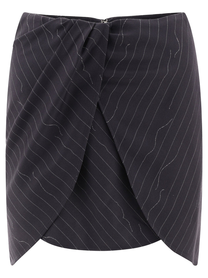 Pinstripe Twist Skirts Grey