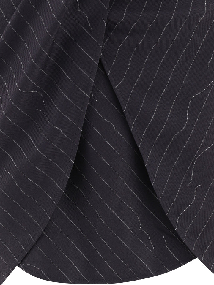 Pinstripe Twist Skirts Grey