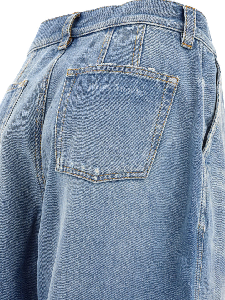 Washed Logo Jeans Light Blue