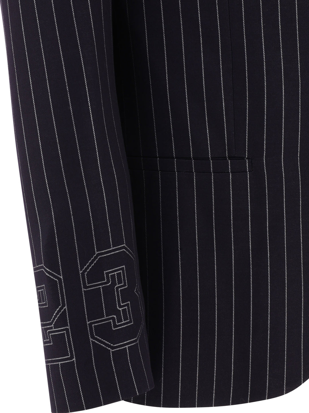 Pinstriped Blazer Jackets Blue