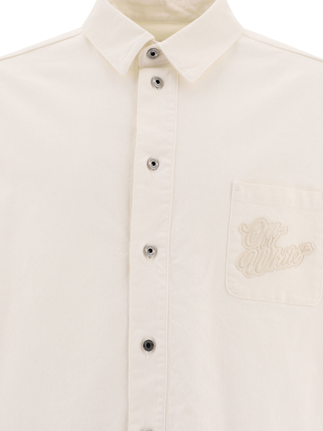 Embroidered Overshirt Jackets White