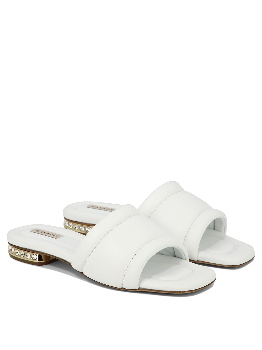 Quilted Nappa Sandals White