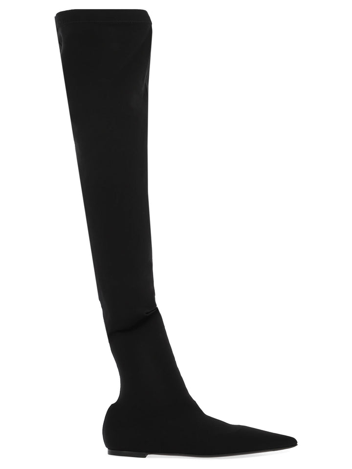 Stretch Jersey Thigh-High Boots Stivali & Stivaletti Black