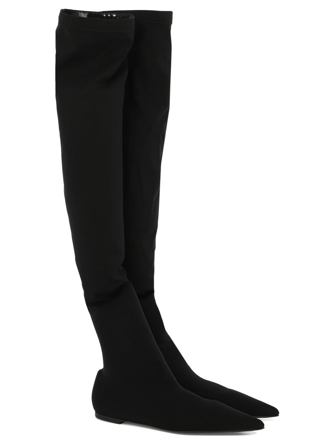 Stretch Jersey Thigh-High Boots Stivali & Stivaletti Black