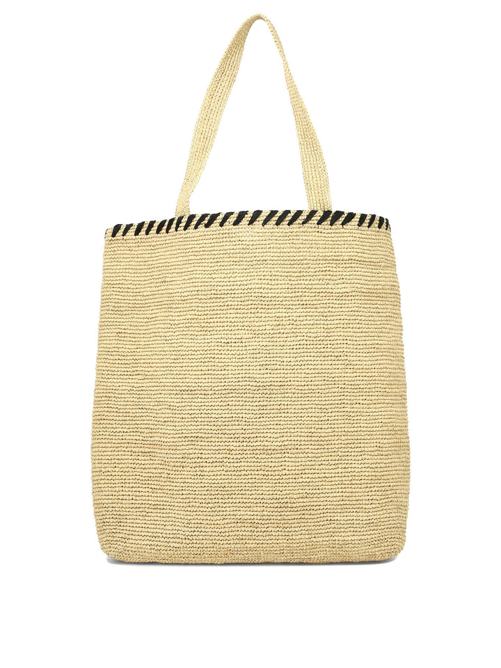 Shopping Bag With Logo Shoulder Bags Beige