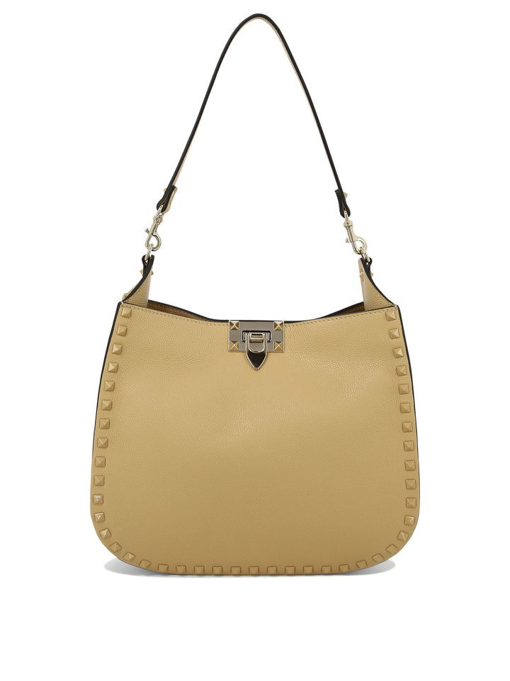 Hobo Rockstud Shoulder Bags Beige